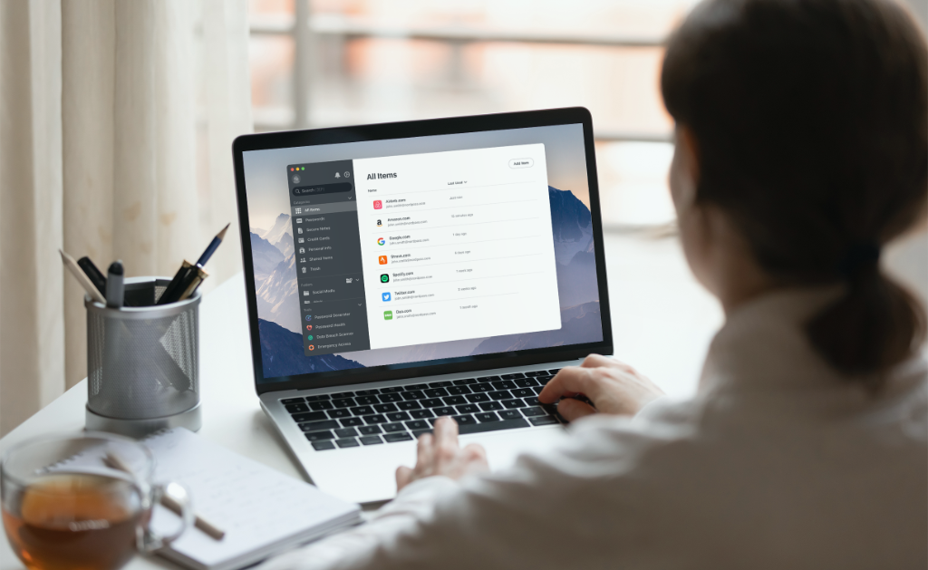 NordPass Personal User Interface on Laptop